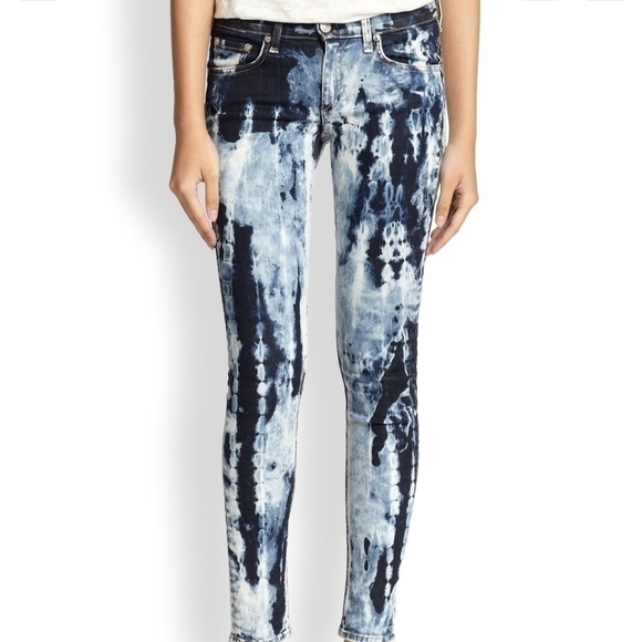 𝅺RAG and bone acid washed tye dye skinny jeans 24 - Picture 4 of 12